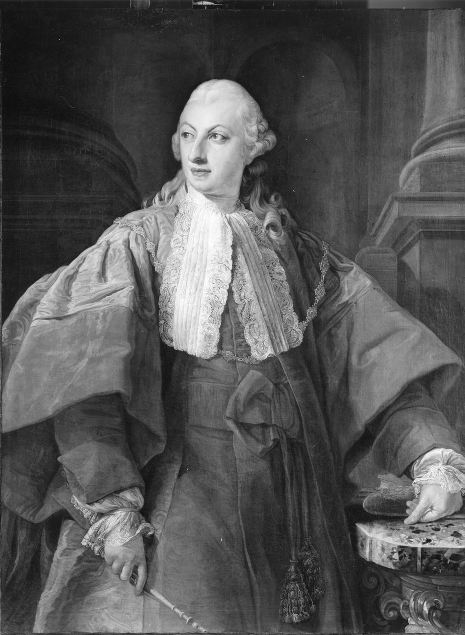 Porträtt av furst Abbondio Rezzonico som senator i Rom av Pompeo Girolamo Batoni