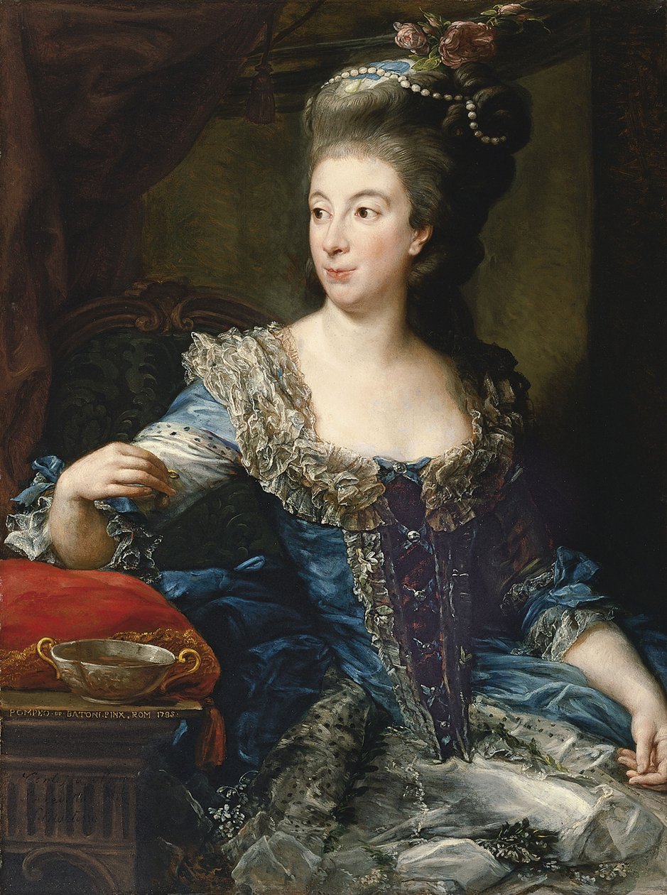 Porträtt av grevinnan Maria Benedetta di San Martino av Pompeo Girolamo Batoni