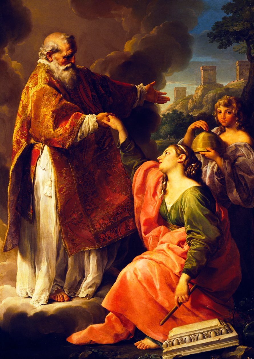 San Marino höjer republiken, av Pompeo Batoni (1708-1787), målning. av Pompeo Girolamo Batoni