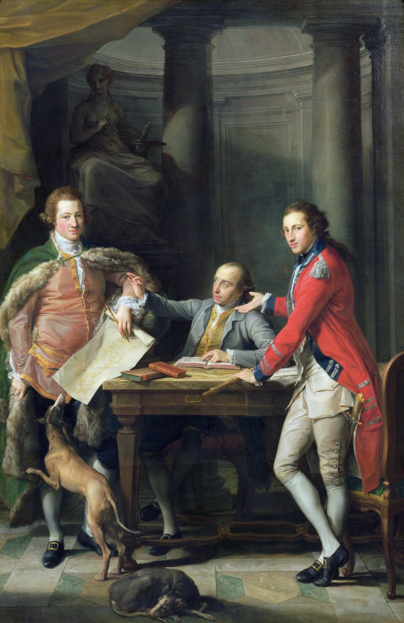 Sir Watkin Williams-Wynn (1748-89), Thomas Apperley (1734-1819) och kapten Edward Hamilton av Pompeo Girolamo Batoni