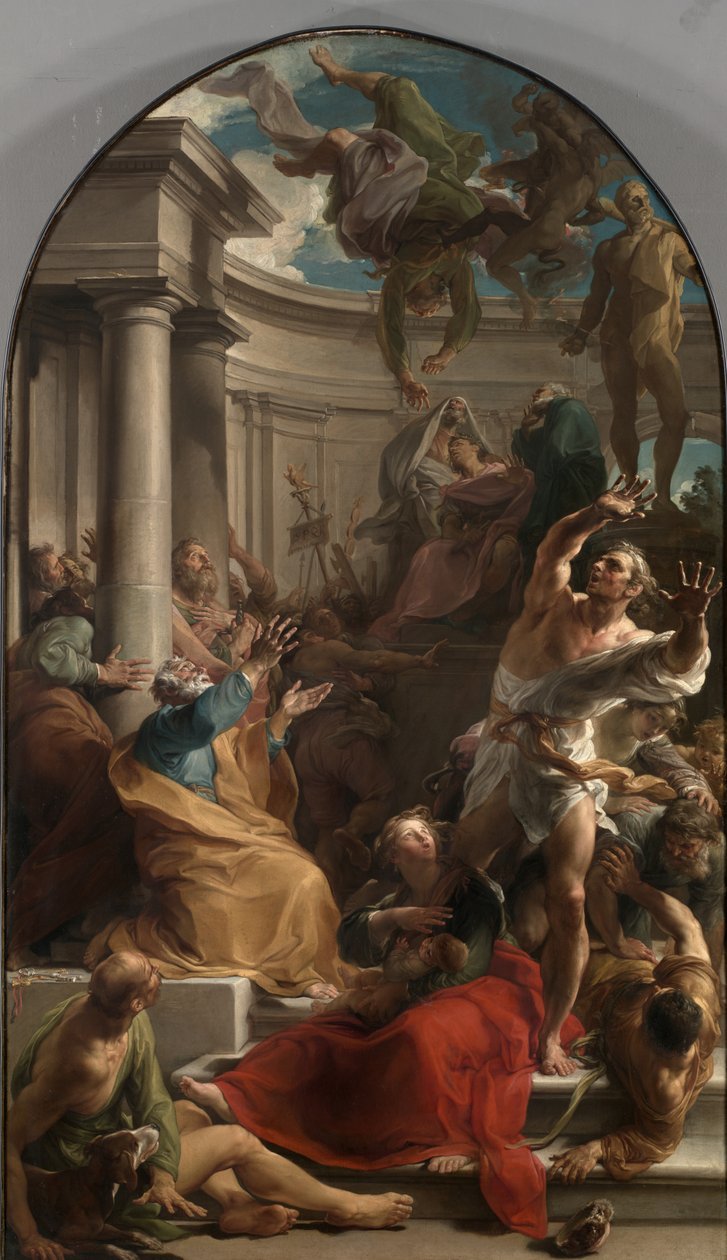 Simon Magus fall, ca 1745-50 av Pompeo Girolamo Batoni