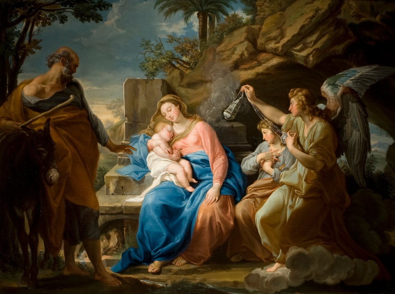 The Rest on the Flight into Egypt, c.1740-49 (olja på duk) av Pompeo Girolamo Batoni