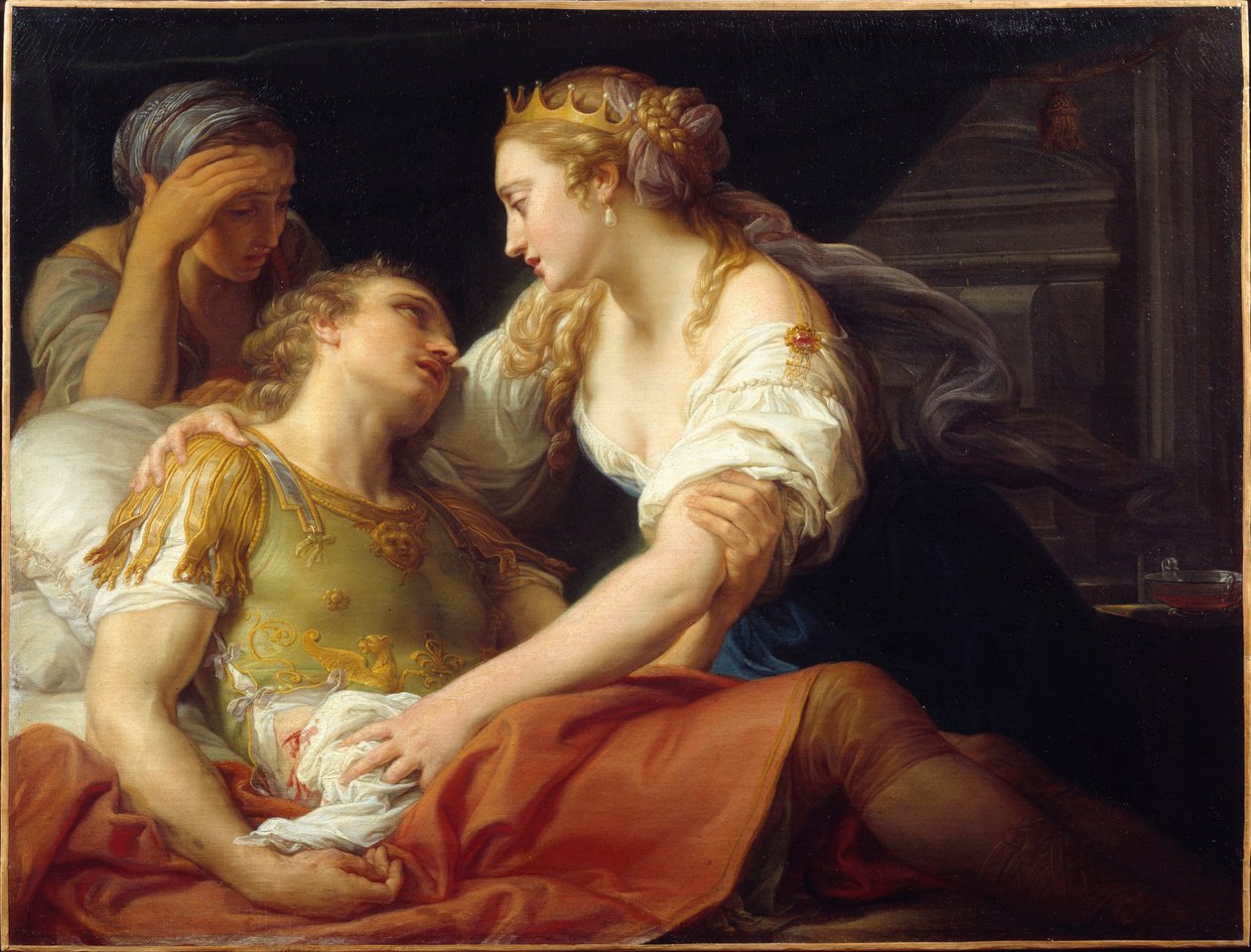 Döden av den romerske politikern och generalen Marc Antoine (Marcus Antonius) (83-30 f.Kr.) dog i Kleopatres armar. Målning av Pompeo Batoni (1708-1787) 1760 Brest, Museum of Fine Arts av Pompeo Girolamo Batoni