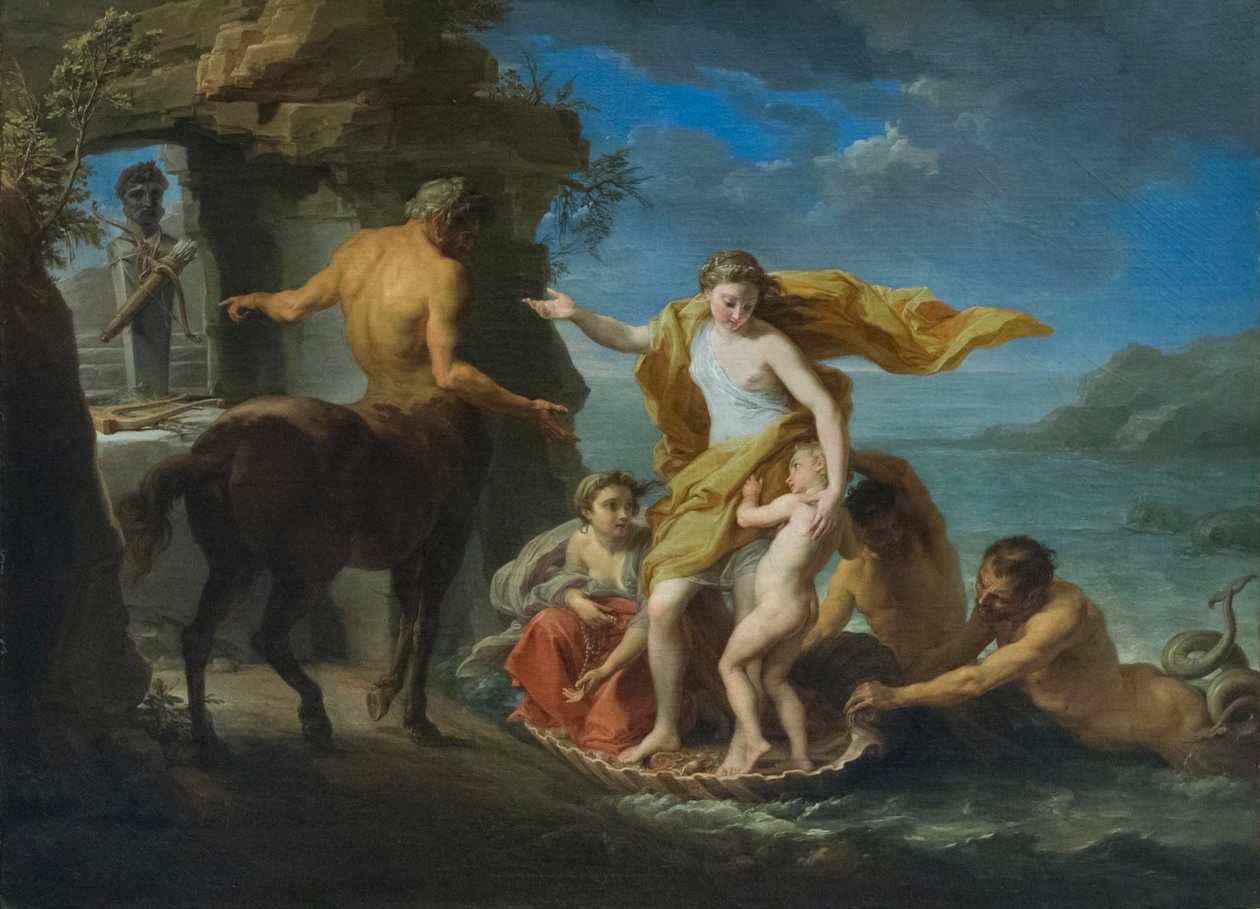 Thetis ger Achilles till Chiron av Pompeo Girolamo Batoni