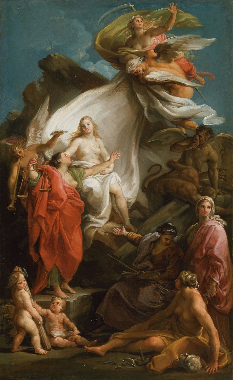 Tid som avslöjar sanningen av Pompeo Girolamo Batoni