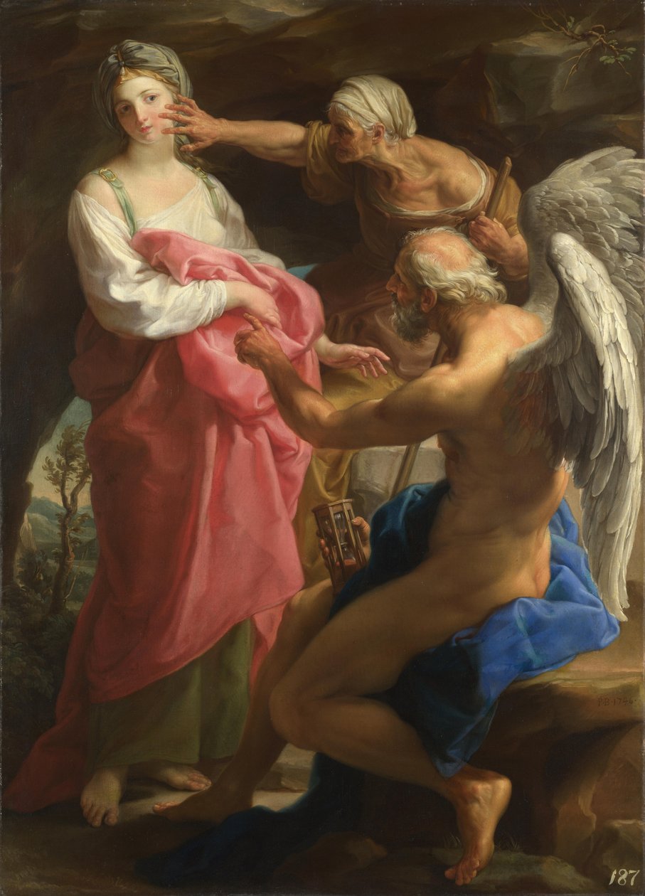 Tiden beordrar ålderdom att förstöra skönhet, 1746 av Pompeo Girolamo Batoni