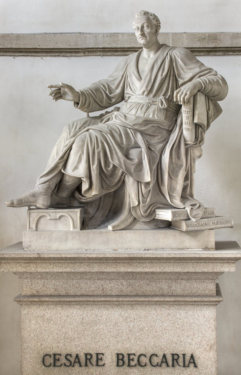 Staty av Cesare Beccaria, 1838 av Pompeo Marchesi