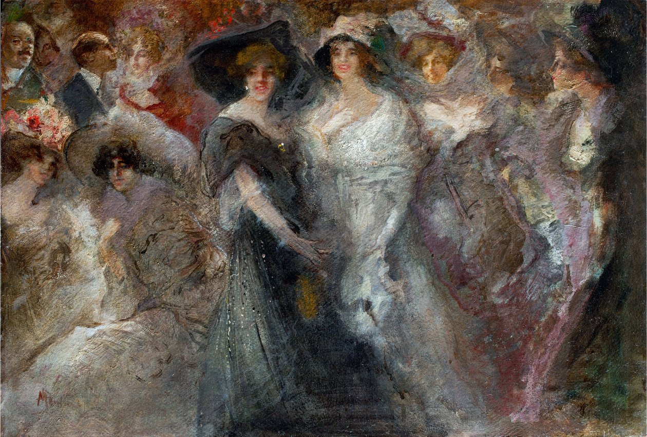 Lost in Monte Carlo (perdu a Monte Carlo) par Mariani, Pompeo (1857-1927). Olja på kartong, storlek: 49x70, ca. 1909, Privat samling av Pompeo Mariani