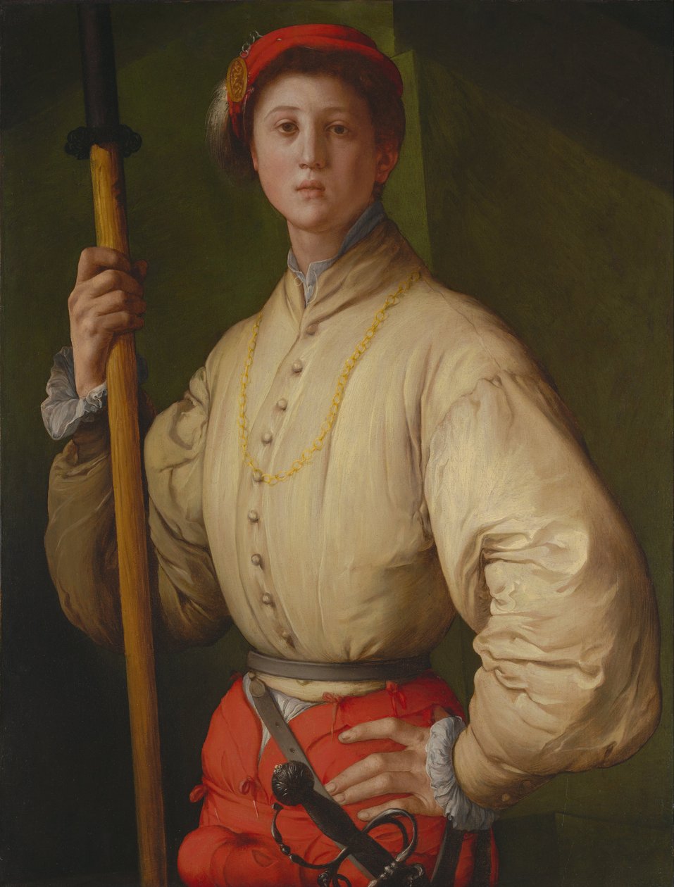 Porträtt av en Halberdier Francesco Guardi, 1528-1530 av Jacopo Pontormo