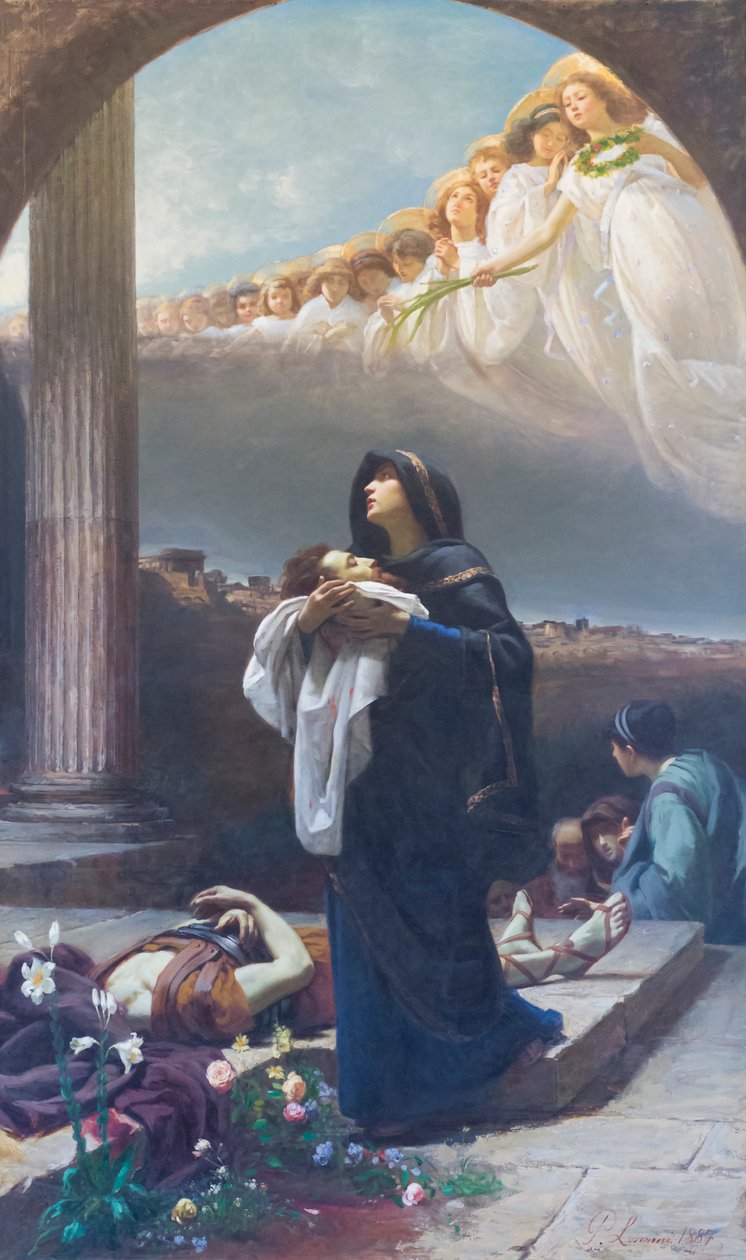 Saint Grata samlar in resterna av Saint Alexander av Ponziano Loverini