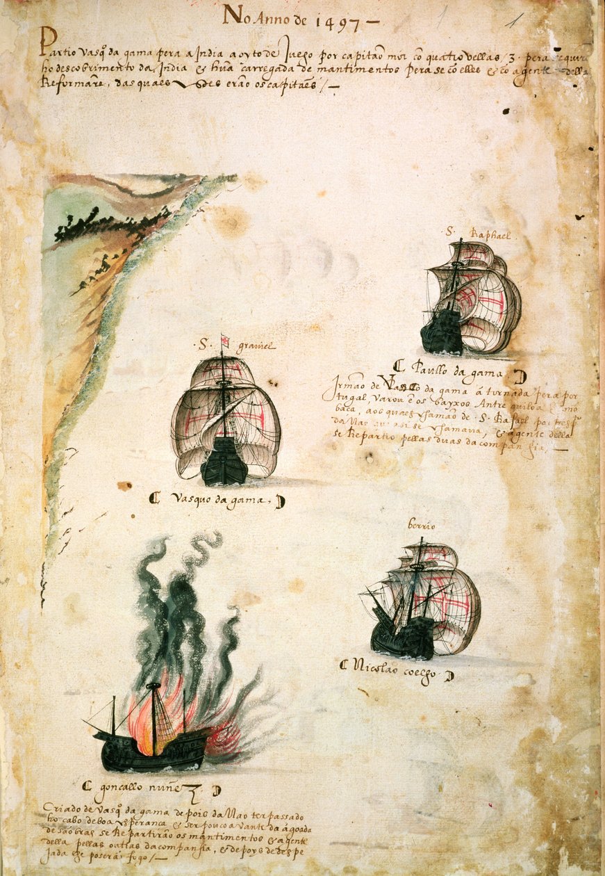 Vasco da Gamas (ca 1469-1524) avgång 1497 från 