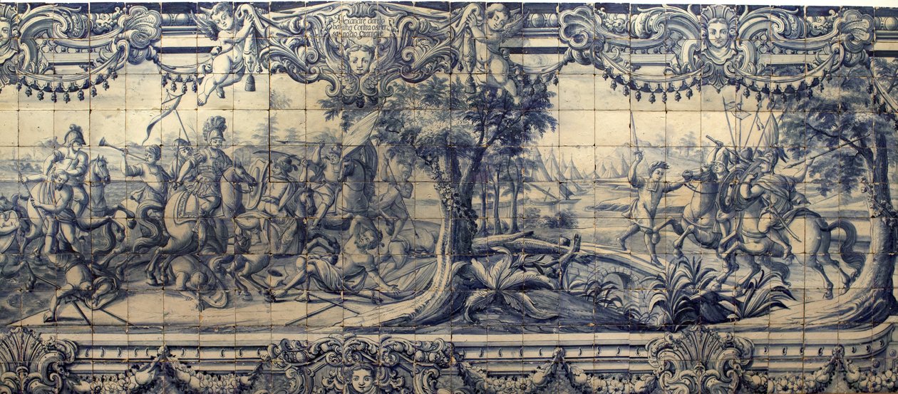 Alexander den store (356-323 f.Kr.) kämpar mot perserna - Plaque d