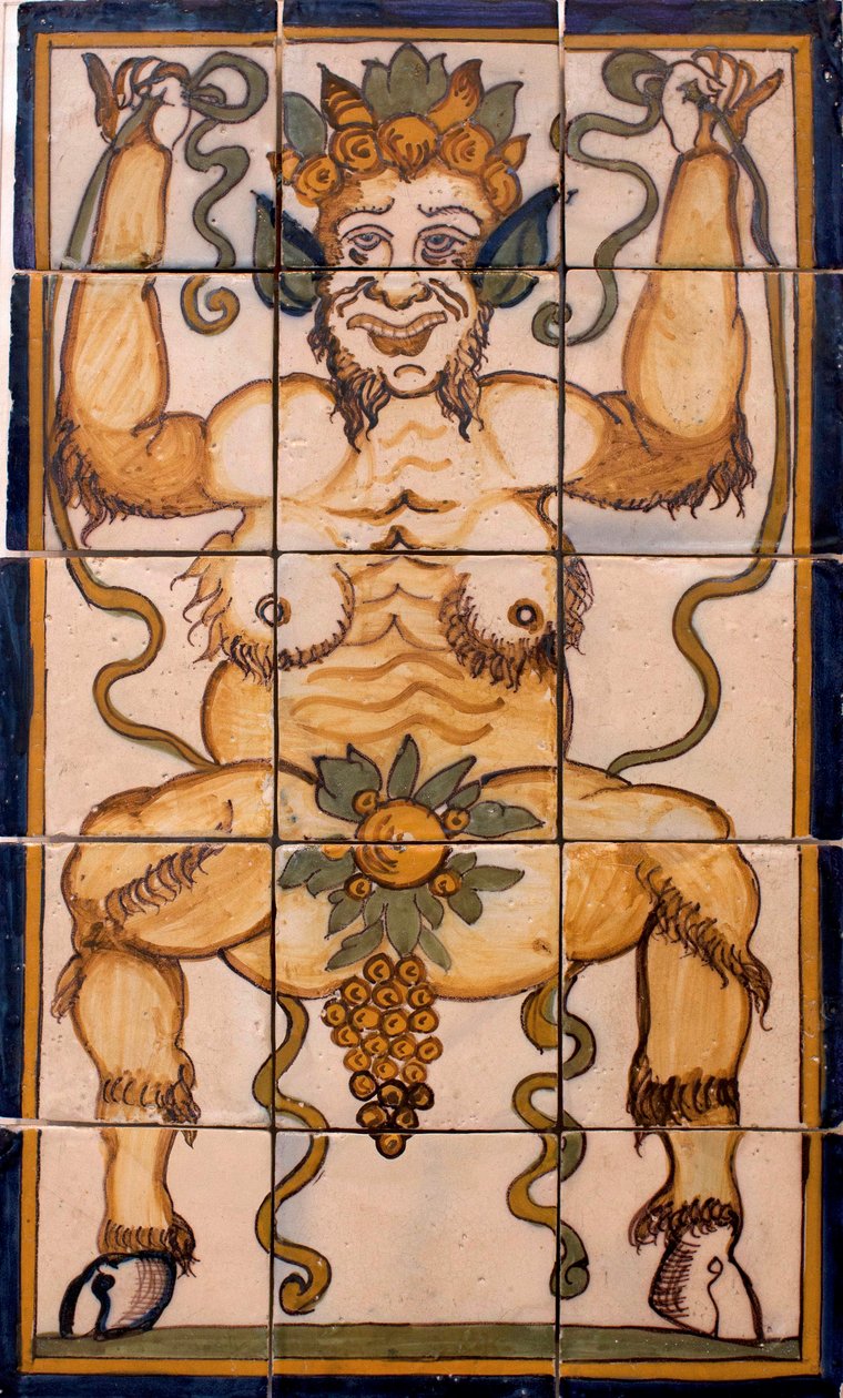 Bacchus - Kakelpanel Bacchus, portugisisk fabrik av Portuguese School