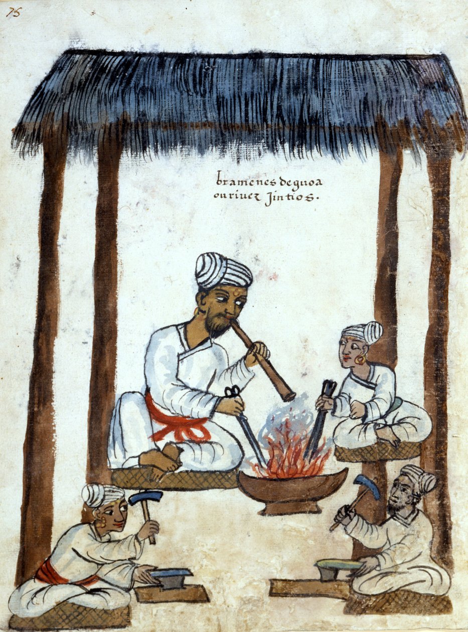 Brahmansmeder (hinduistisk religion). Portugisiskt manuskript från 1500-talet. Rom Bibl. casanatense av Portuguese School