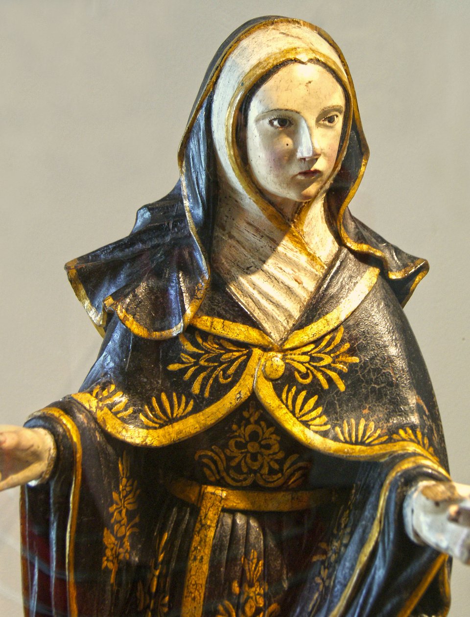 Snidade staty av Jungfru Maria, Portugal c.1462 (målat trä) av Portuguese School