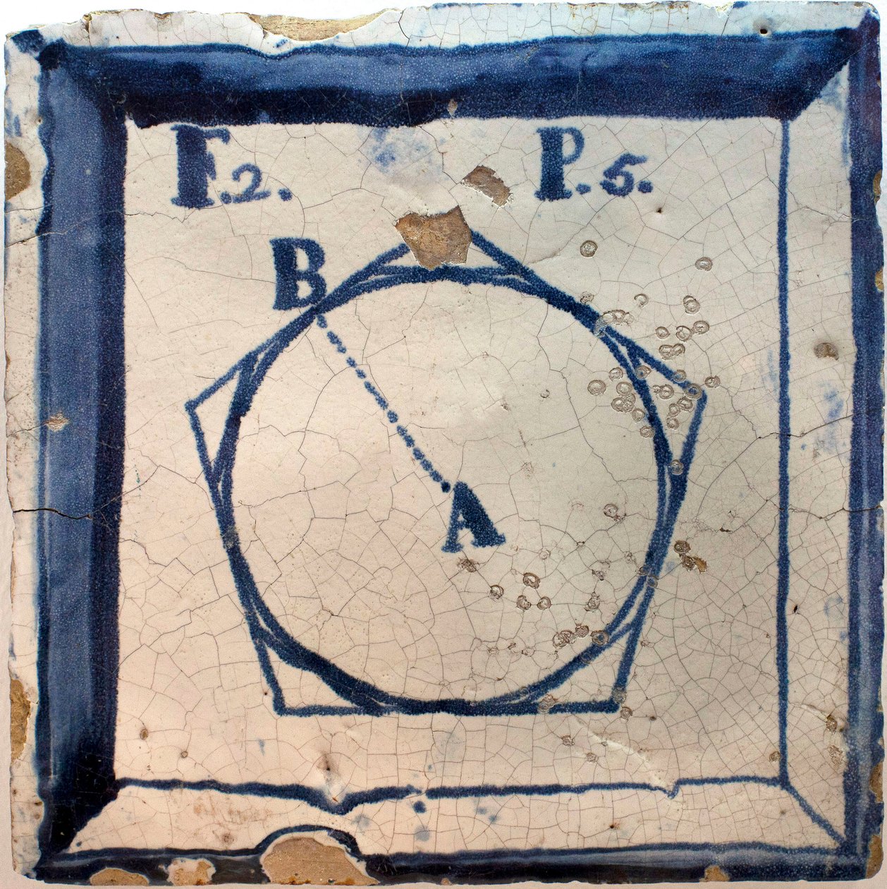 Geometriskt schema av en femhörning, plåtglaserat lergods, Lissabon andra hälften av 1700-talet - Musee national des azulejos, Lissabon (Portugal) av Portuguese School