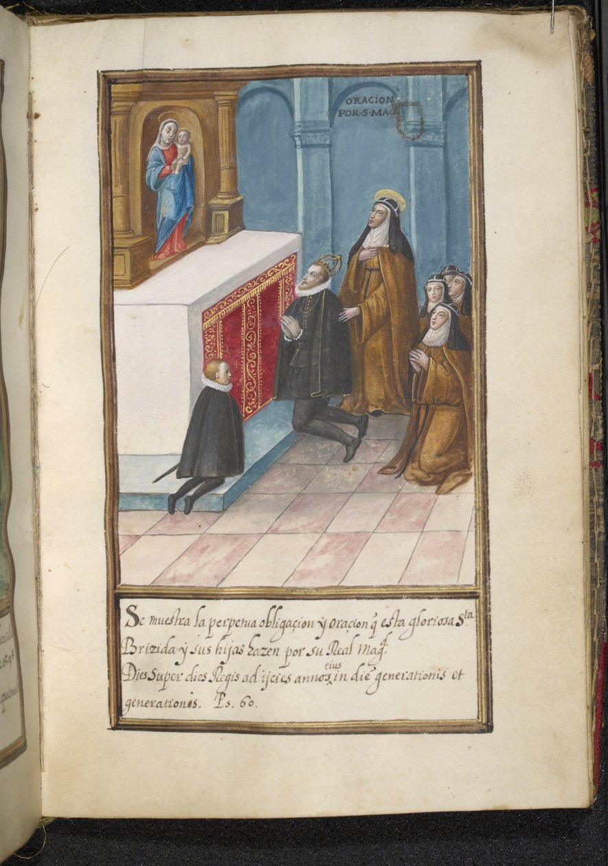 Illustration från en historia om Syon-nunnornas peregrinationer, sammanställd i Lissabon i början av 1600-talet av Portuguese School