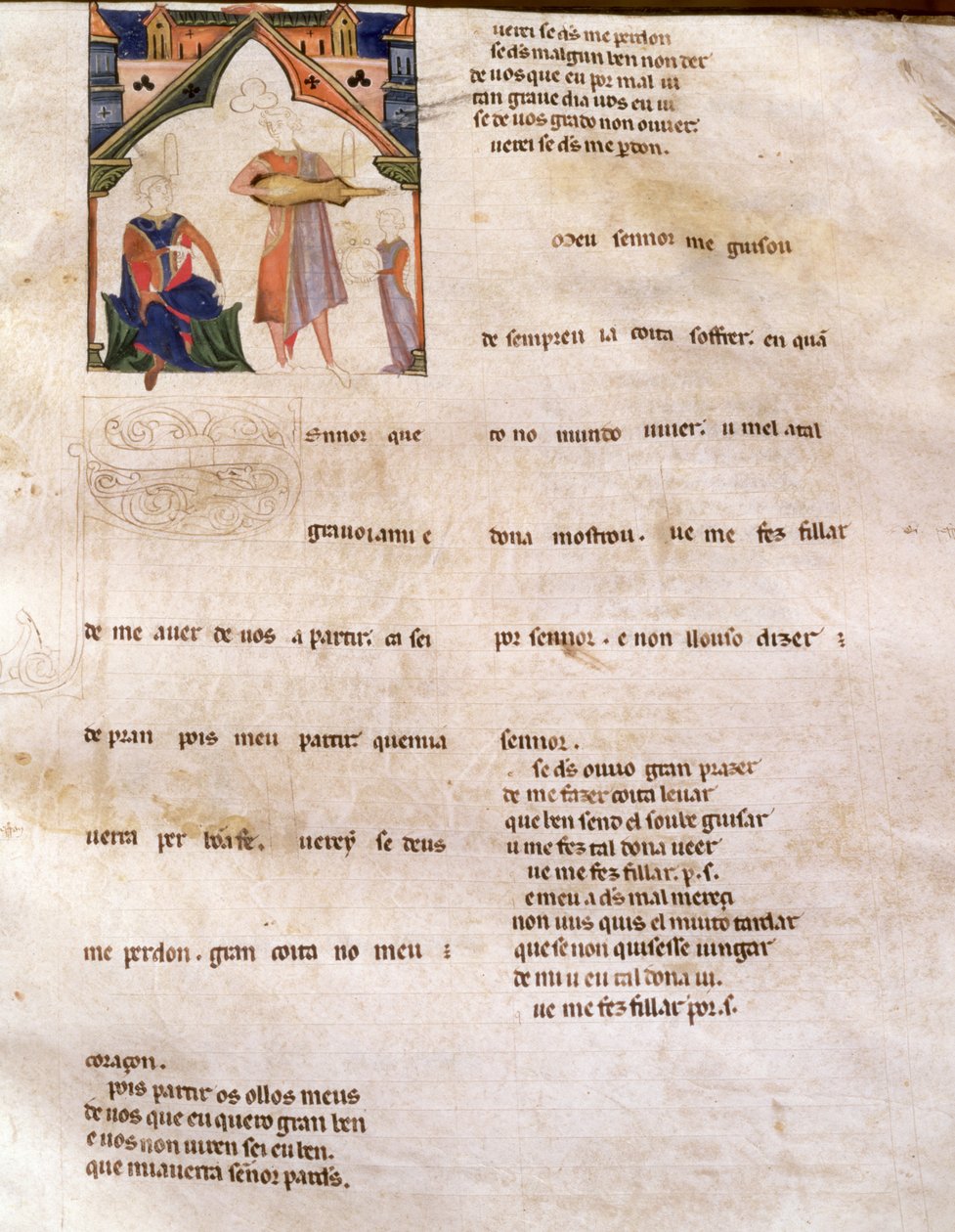Sida 197R Ajuda Book of Verses, Sida 197R, 1200-talet av Portuguese School