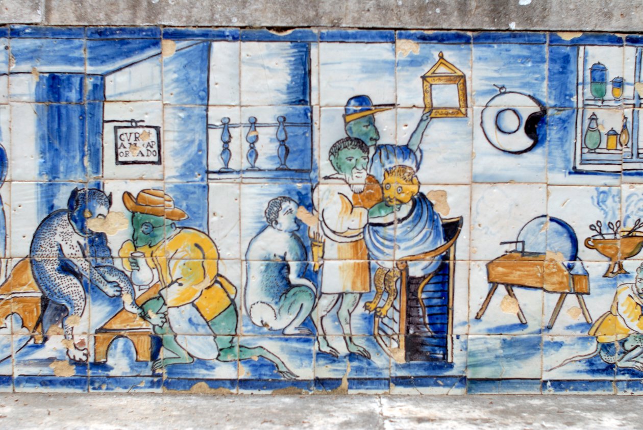 Mönstrad kakel (keramiska plattor) av Portuguese School
