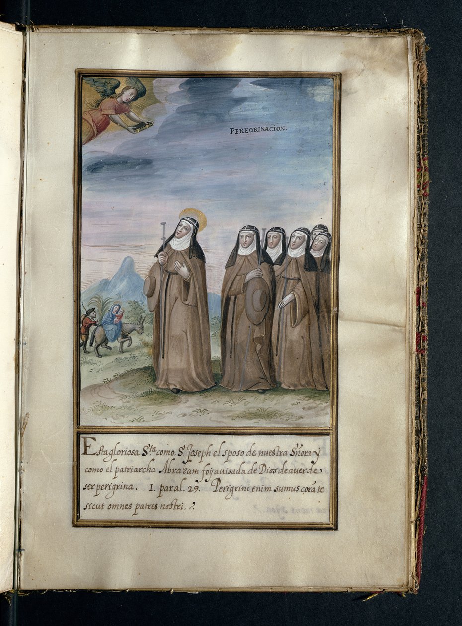 Pilgrimsfärd, från en historia om Syon-nunnornas peregrinationer, sammanställd i Lissabon i början av 1600-talet av Portuguese School