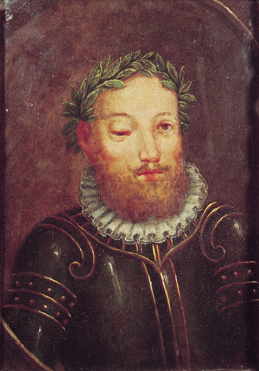 Porträtt av Luis Vaz de Camoes (ca 1524-80) 1500-1600-talet av Portuguese School