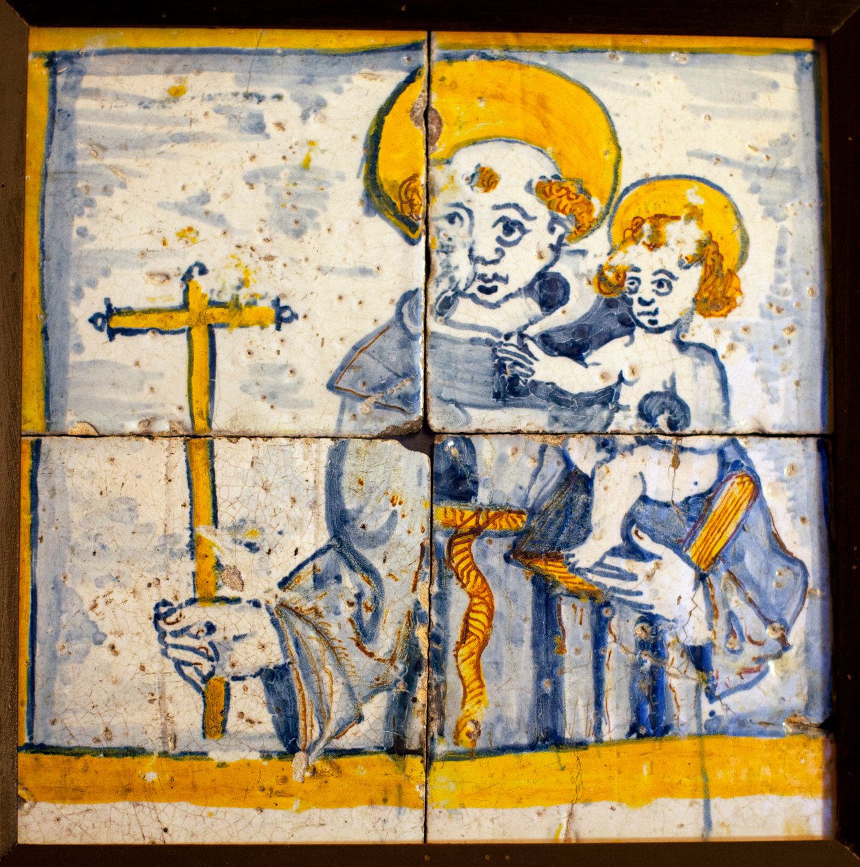 Sankt Antonius av Lissabon (sankt Antonius av Lissabon, glaserad keramik av Portuguese School