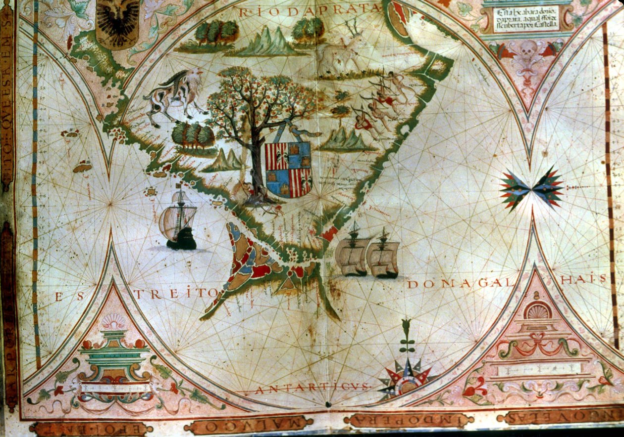 Magellansundet (vellum) av Portuguese School
