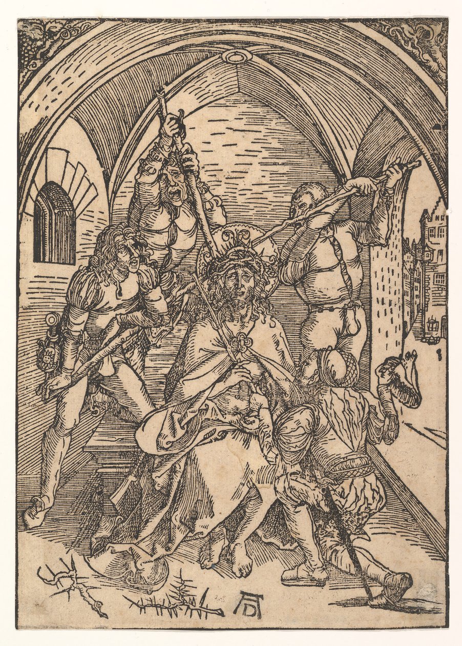 Kristus krönt med törnar, ca. 1500. av Possibly Albrecht Dürer