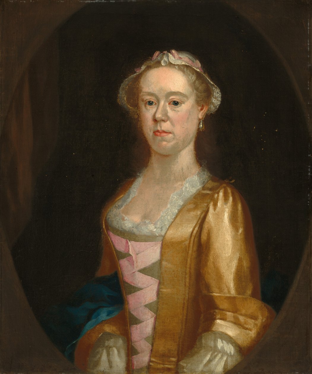 Porträtt av en dam av Possibly British 18th Century