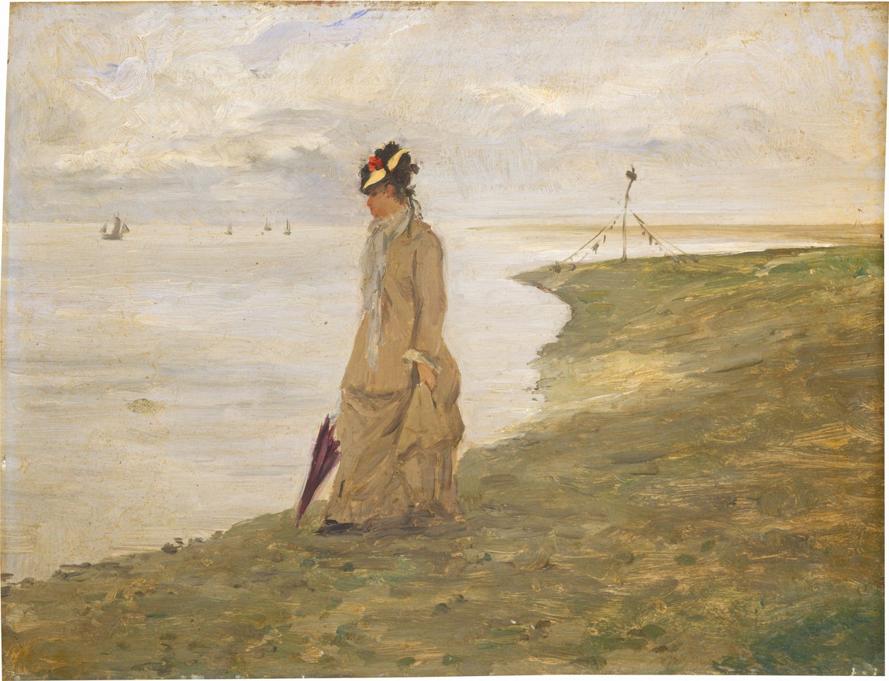 Kvinna vid havet av Possibly French 19th Century