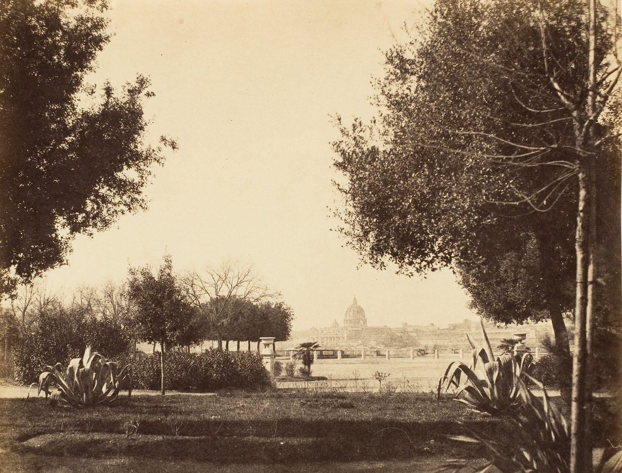 St Peters från Pincian Hill, 1853-56. av Possibly by Jane Martha St. John.