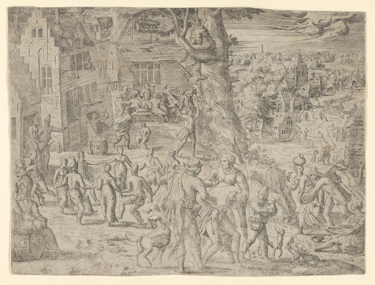 Bymässan, 1549., 1549. av Possibly by Peeter van der Borcht.