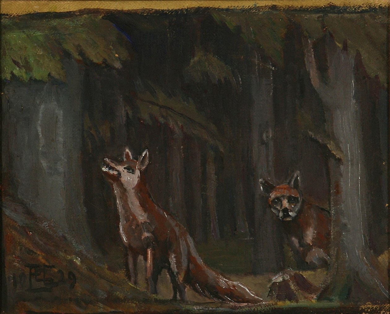 Foxes in the woods av Poul Simon Christiansen