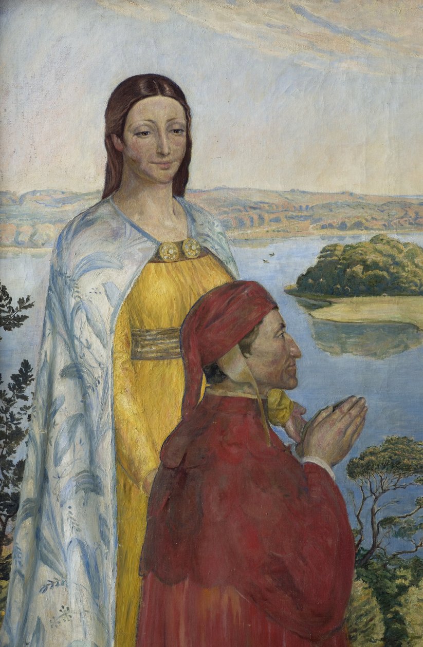 Dante och Beatrice i paradiset, 1895. av Poul Simon Christiansen