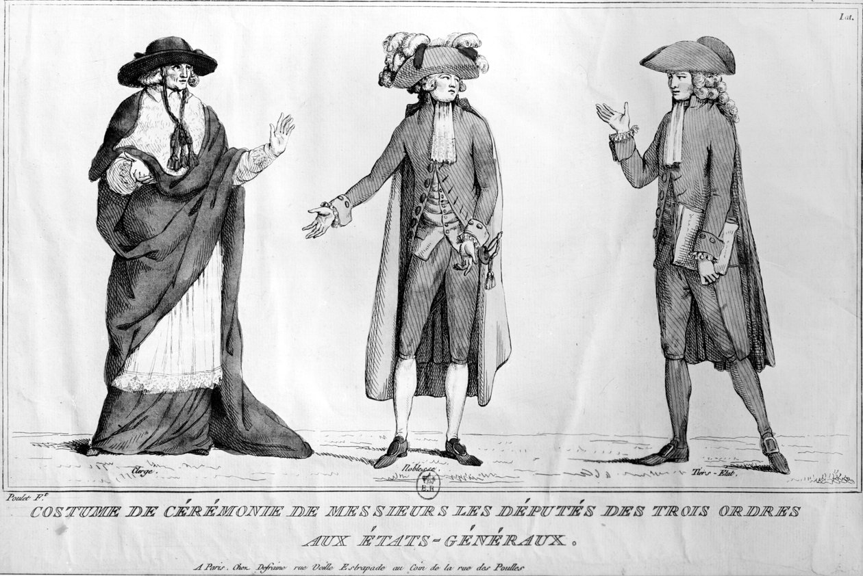 Ceremonidräkter för deputerade från Trois Ordres aux Etats-Generaux, 4 maj 1789 av Poulet