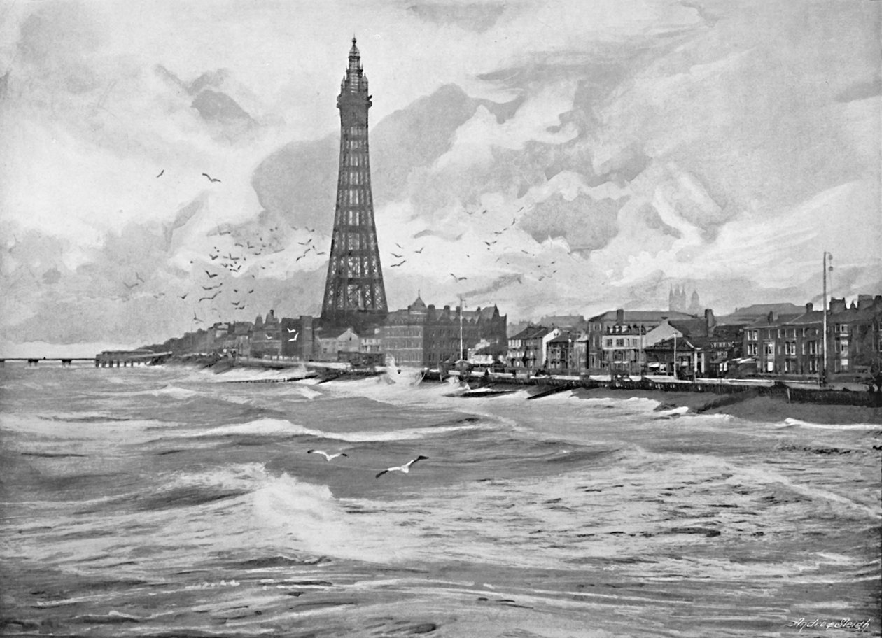 Blackpool, med sitt Eiffeltorn, c1896 av Poulton and Co