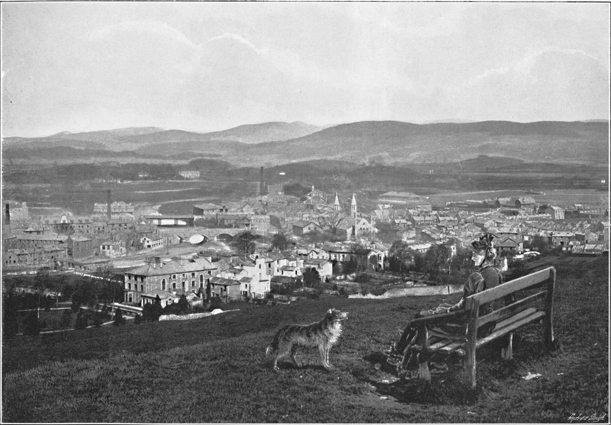 Kendal, från slottet, c1896 av Poulton and Co