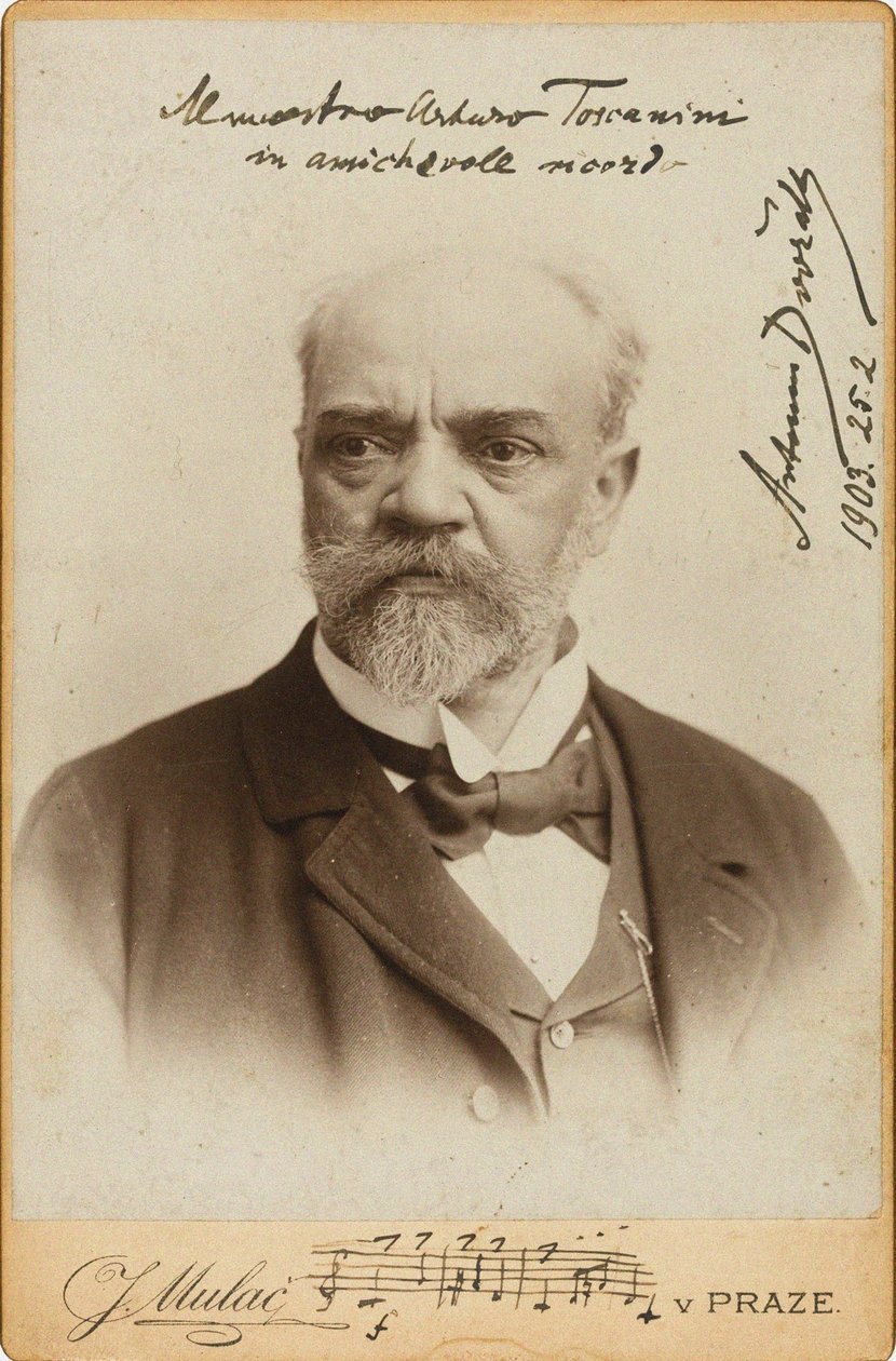 Porträtt av kompositören Antonin Dvorak 1841-1904, ca. 1900. av Prague . Photo studio J. Mulac