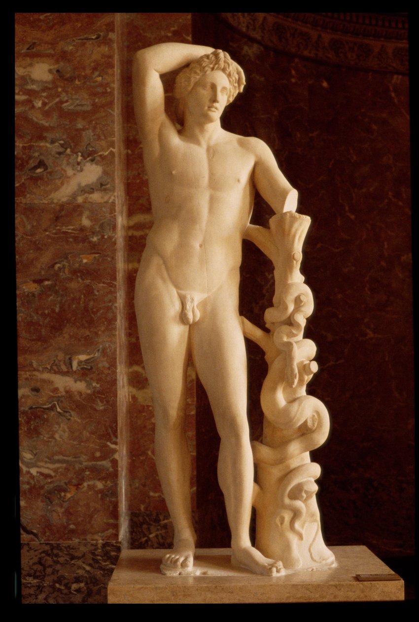 Apollo Lycien, kopia av ett grekiskt original, c.3o0 f.Kr. (marmor) av Praxiteles