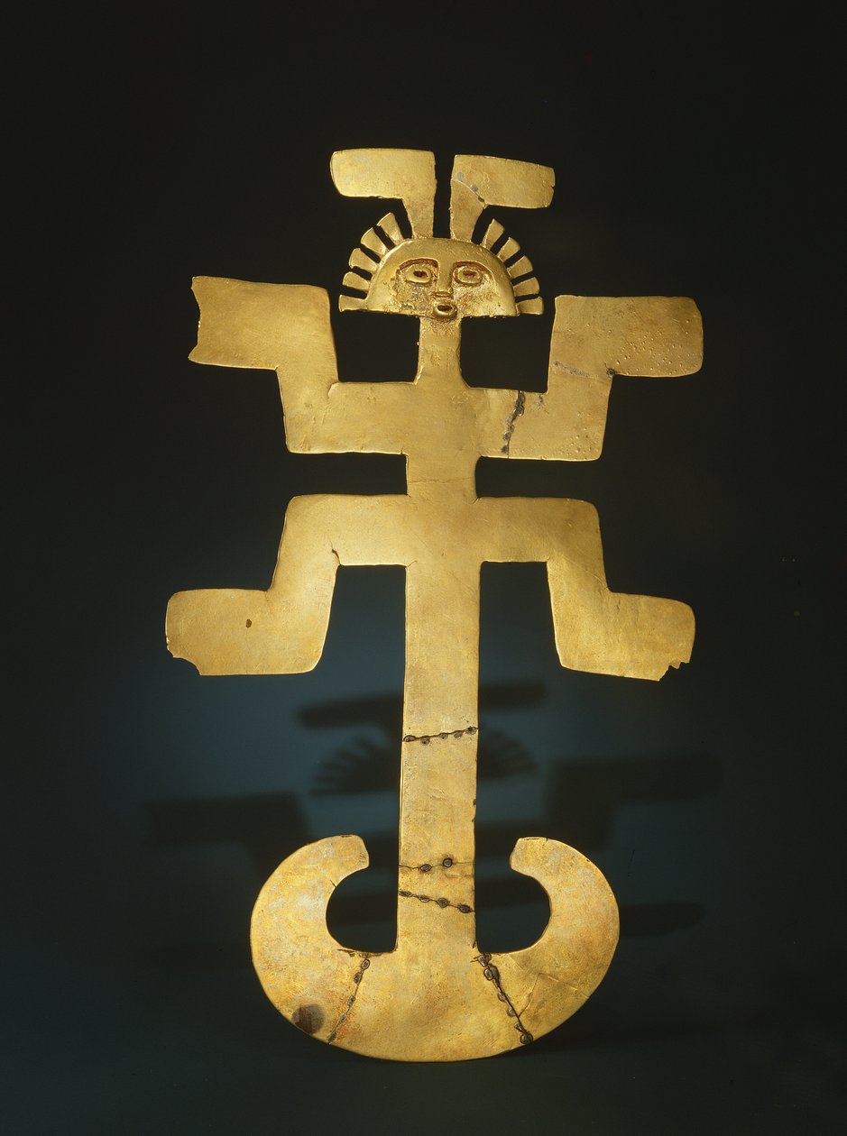 Gjuten Tumbaga bröstkorg, Tolima-stil (guld) av Pre Columbian