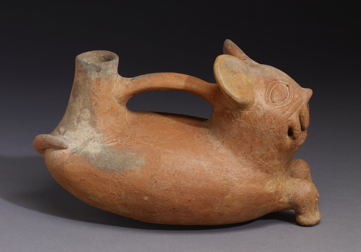 Kattkärl, Vicus Culture (lergods) av Pre Columbian