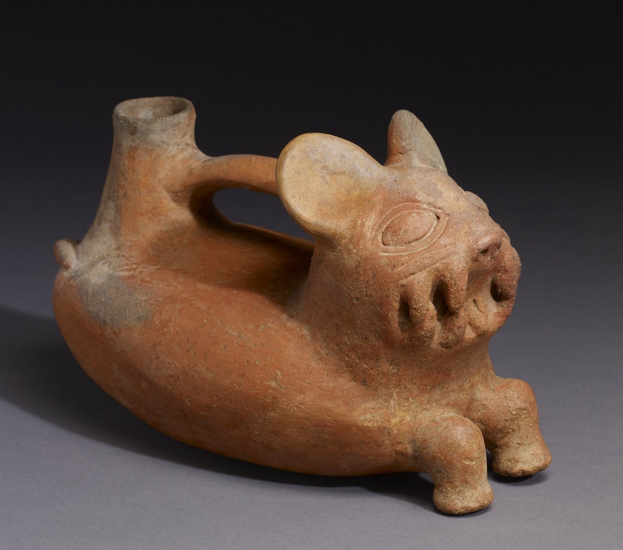 Kattkärl, Vicus Culture (lergods) av Pre Columbian