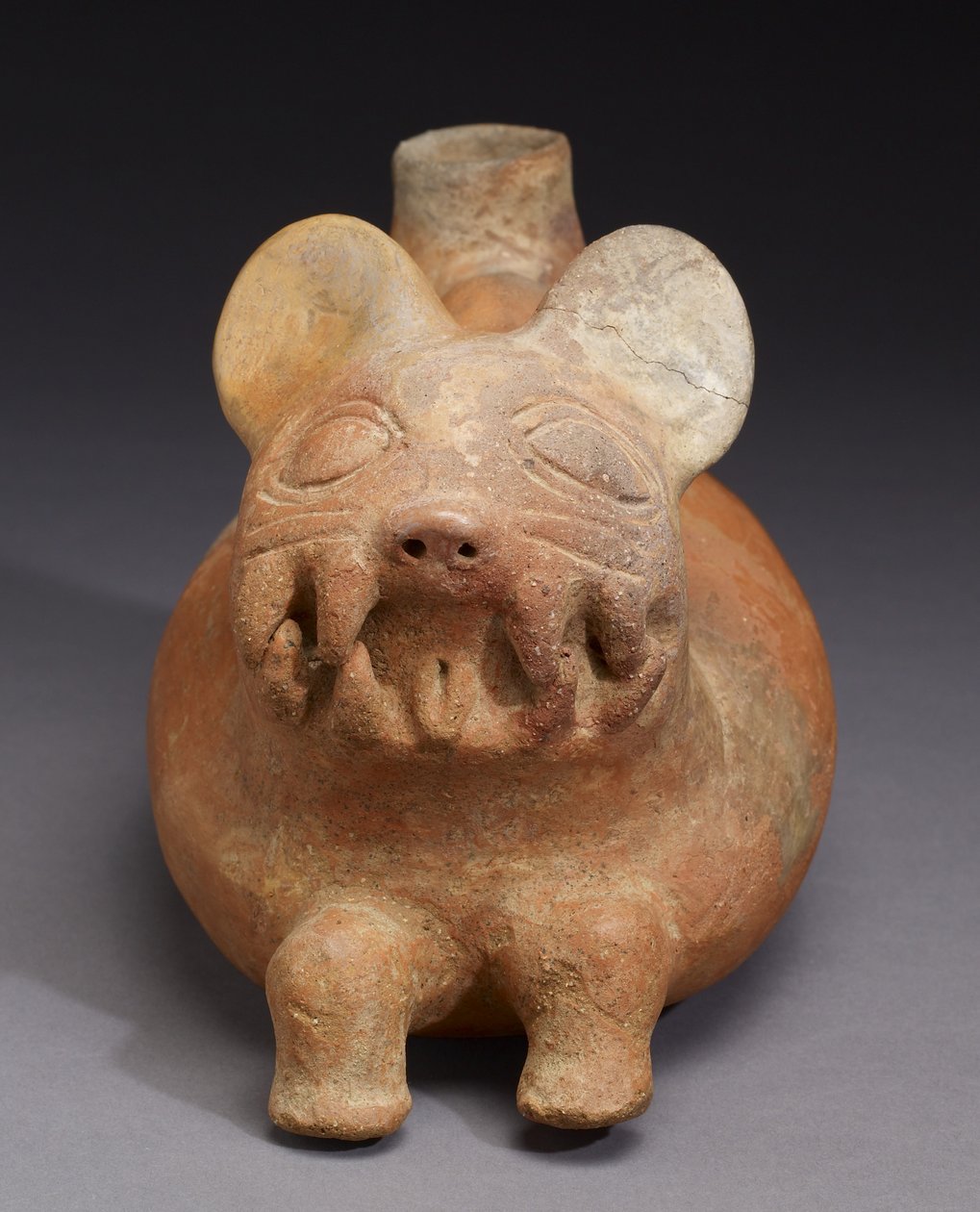 Kattkärl, Vicus Culture (lergods) av Pre Columbian