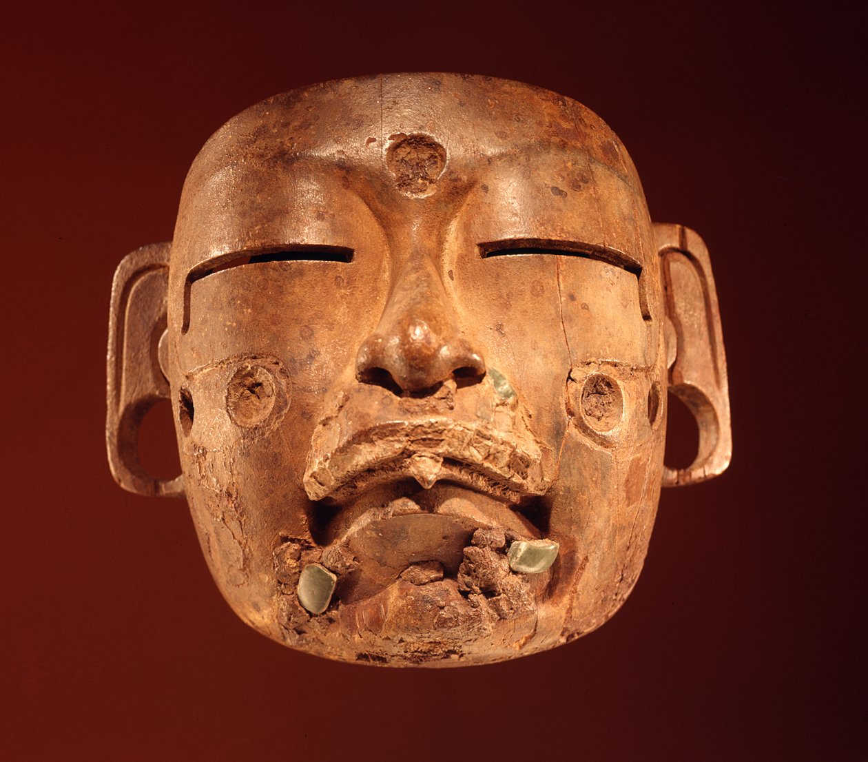 Mask, Olmec Culture (trä) av Pre Columbian