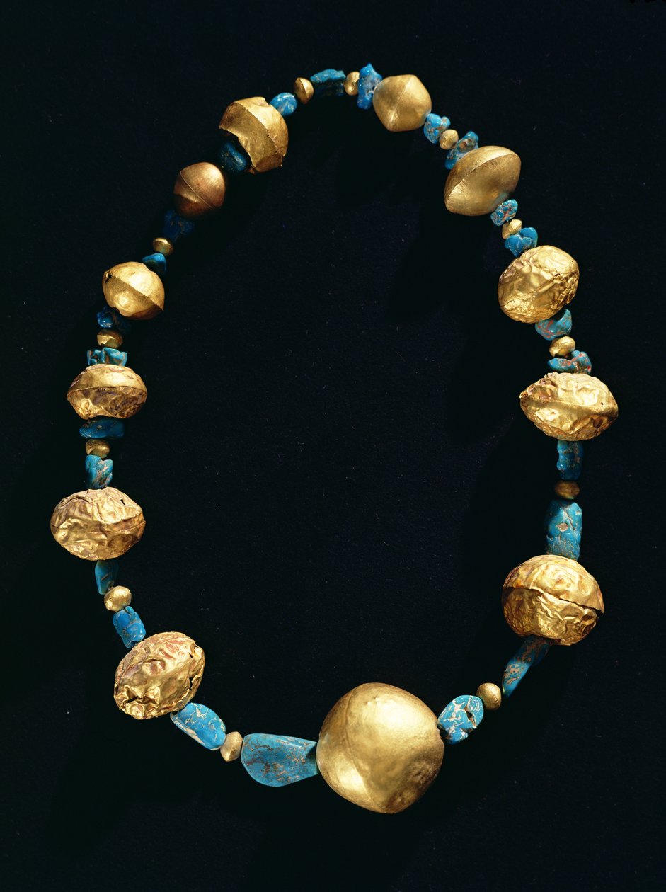 Halsband (turkos och guld) av Pre Columbian