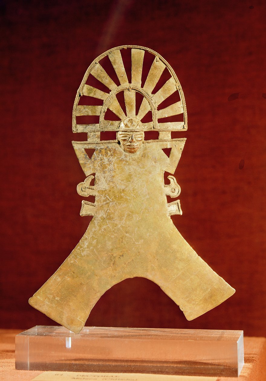 Pectoral, Muisca Culture, 1100-1500 (guld) av Pre Columbian