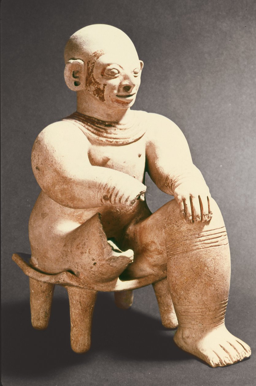 Sittande mansfigur, Eldorado (keramik) av Pre Columbian