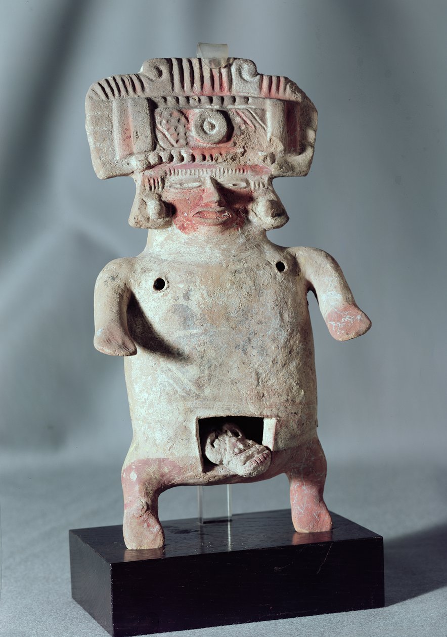 Statyett av en kvinna som föder barn (terrakotta) (se även 236075) av Pre Columbian