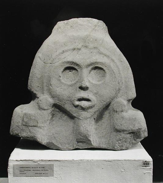 Chef för Centeocihuatl, Goddess of Maize, Huastecan, c.1000-1250 (kalksten) (bw pohto) av Pre Columbian Pre Columbian
