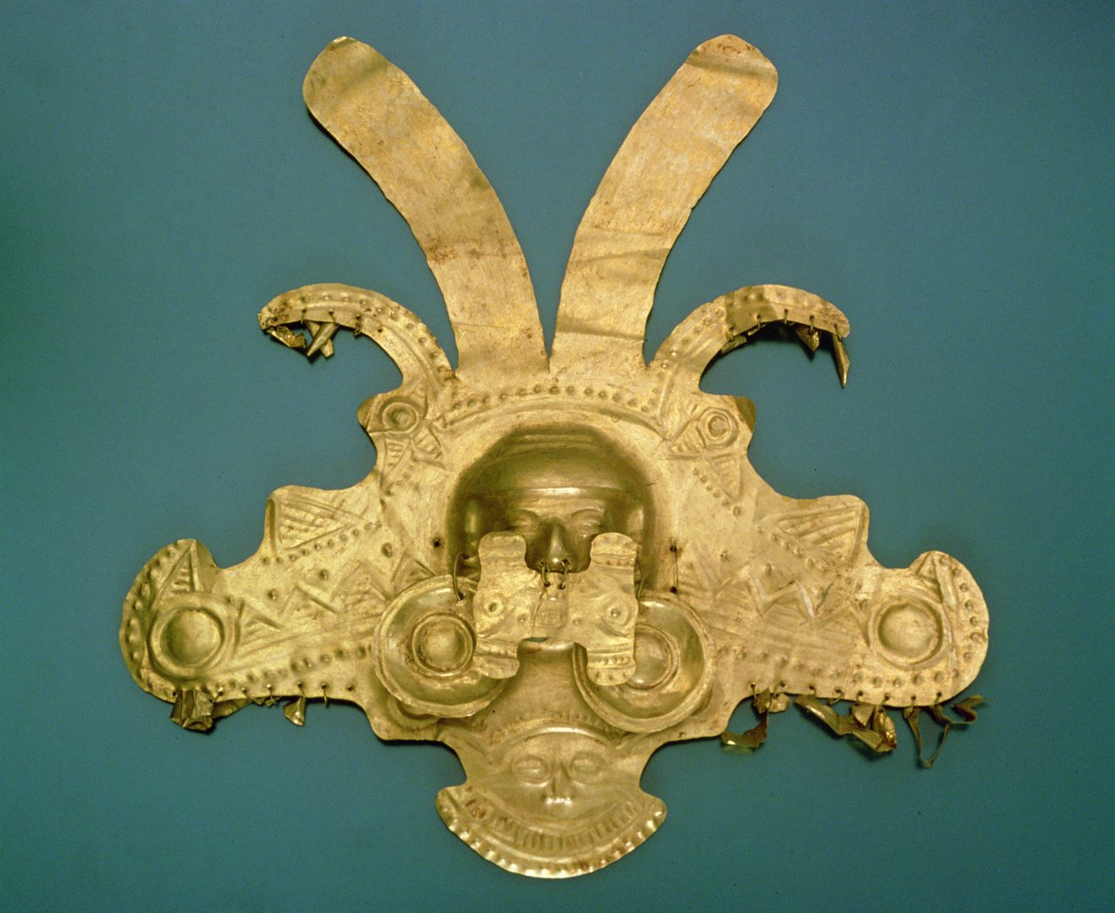 Tidig Calima diadem (slipat och hamrat guld) av Pre-Columbian